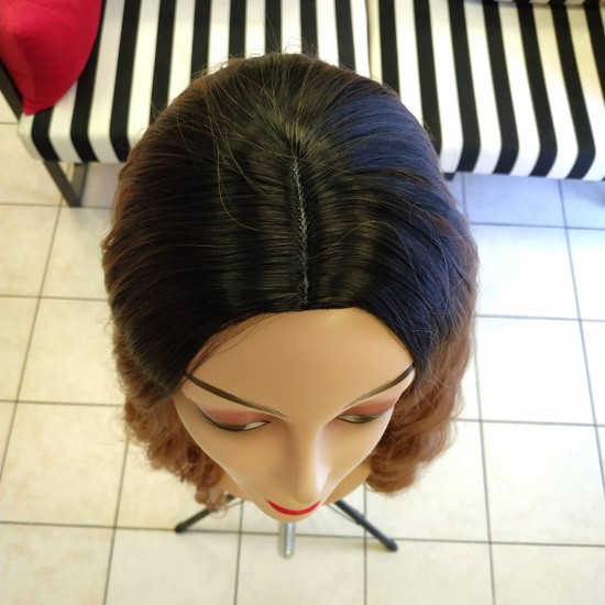 Ankara Kızılay Fiber Sentetik Peruk Uzun Dalgalı Siyah Bakır Ombre