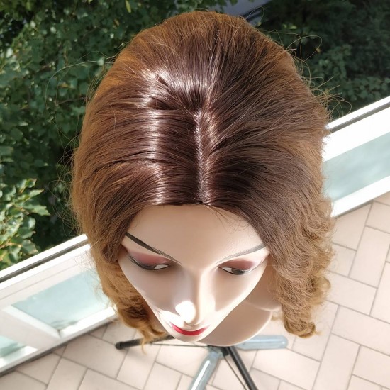 Ankara Kızılay Fiber Sentetik Peruk Uzun Dalgalı Kumral Karamel Ombre