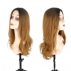 Ankara Fiber Sentetik Peruk Dalgalı Uzun Boy Siyah Bakır Ombre