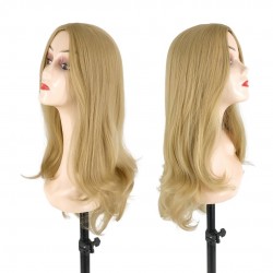 Ankara Fiber Sentetik Peruk Dalgalı Uzun Boy Açık Dore Sarı