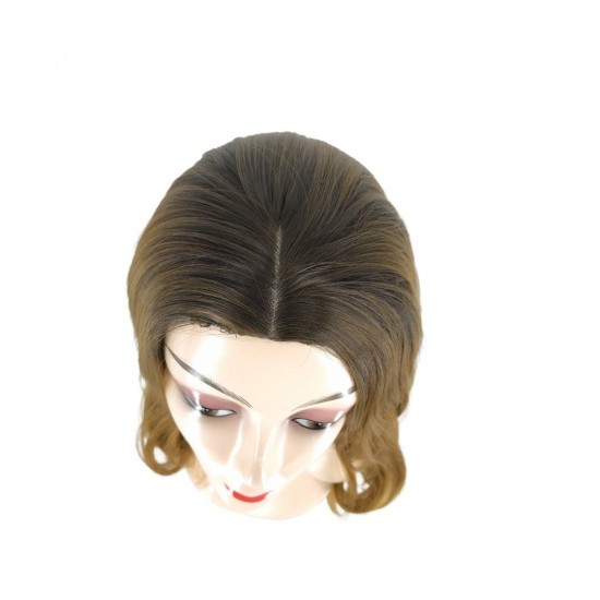 Ankara Fiber Sentetik Peruk Dalgalı Uzun Boy Koyu Kumral Karamel Ombreli