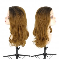 Ankara Fiber Sentetik Peruk Dalgalı Uzun Boy Koyu Kumral Karamel Ombreli