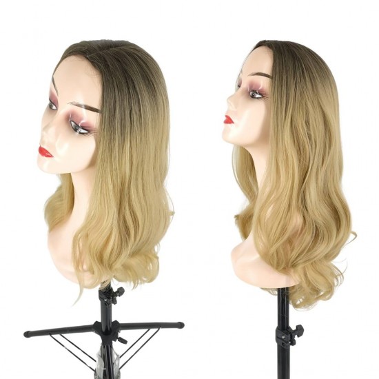 Ankara Fiber Sentetik Peruk Dalgalı Uzun Boy Kumral Dore Sarı Ombreli