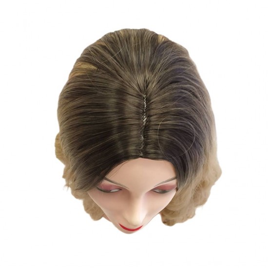 Ankara Fiber Sentetik Peruk Dalgalı Uzun Boy Kumral Dore Sarı Ombreli