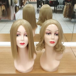 Orta Model Ankara Bayan Fiber Sentetik Peruk Açık Dore Sarı