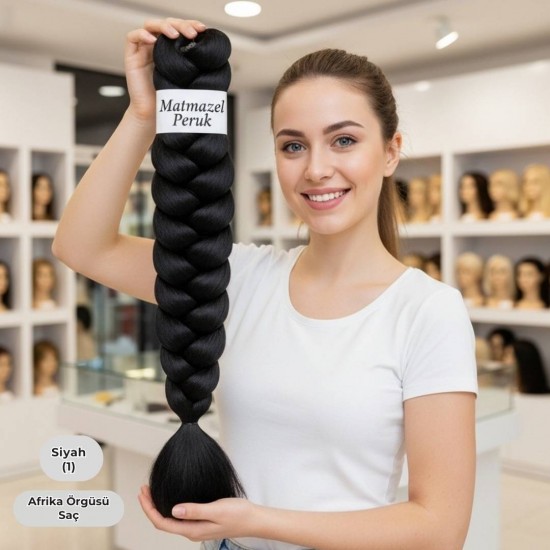Ankara Afrika Örgüsü Saç Siyah 165 Gram