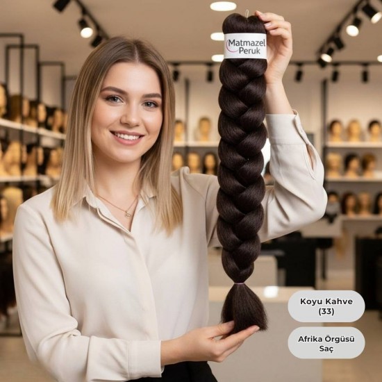 Ankara Afrika Örgüsü Saç Koyu Kahve 165 Gram