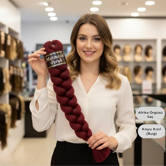Ankara Afrika Örgüsü Saç Koyu Kızıl 165 Gram