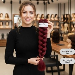 Ankara Afrika Örgüsü Saç Koyu Kızıl 165 Gram