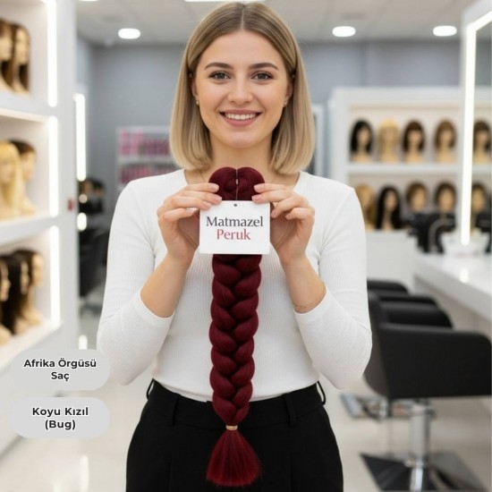 Ankara Afrika Örgüsü Saç Koyu Kızıl 165 Gram