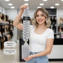 Ankara Afrika Örgüsü Saç Açık Gri 165 Gram