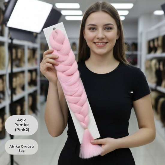 Ankara Afrika Örgüsü Saç Açık Pembe 165 Gram