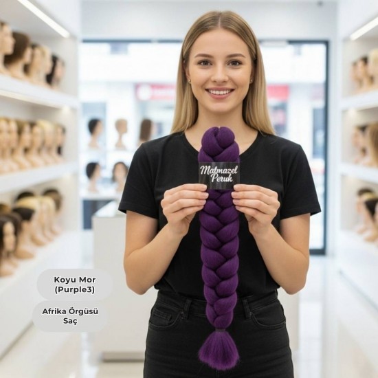 Ankara Afrika Örgüsü Saç Koyu Mor 165 Gram