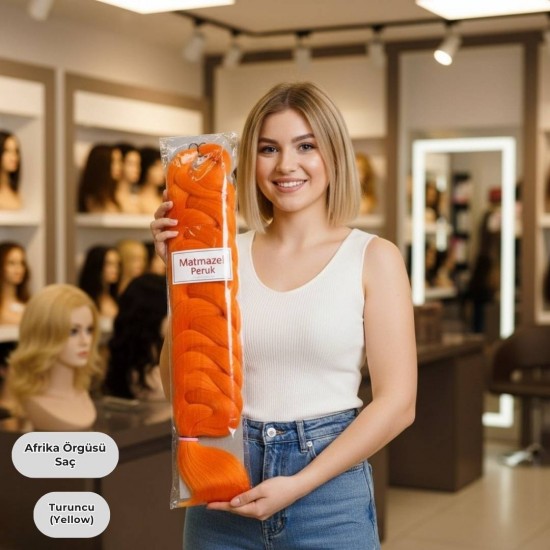 Ankara Afrika Örgüsü Saç Turuncu 165 Gram