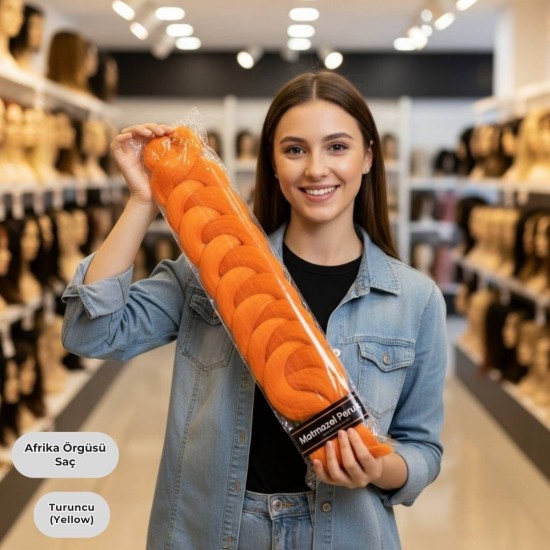Ankara Afrika Örgüsü Saç Turuncu 165 Gram