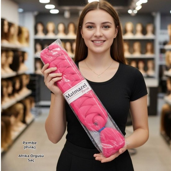 Ankara Afrika Örgüsü Saç Pembe 165 Gram