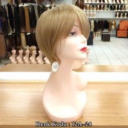 Kısa Fiber Sentetik Peruk Ankara Hafif Dore Sarı Renk