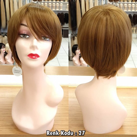 Kısa Fiber Sentetik Peruk Ankara Hürrem Karamel Renk