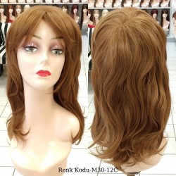 Orta Model Ankara Bayan Fiber Sentetik Peruk Bakır Kumral