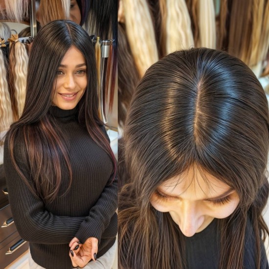 Ankara Kızılay İpek Taban Deri Görünüm Özel Peruk Gerçek Saç El İşçiliği