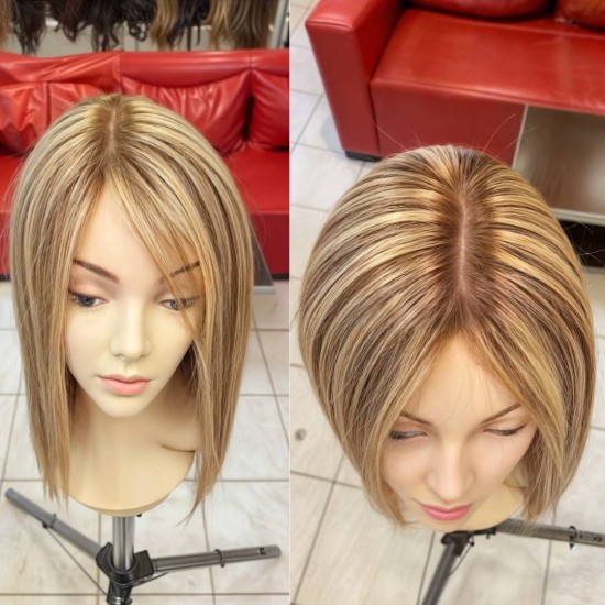 Gerçek Saç Peruk Her Renk Tepe Kısmı Derili Kişiye Özel Peruklar
