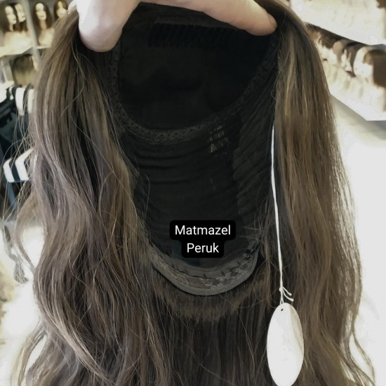 Yurt Dışı Gerçek Saç Peruk Tepe Kısmı Deri Görünümlü Bayan Peruk-5