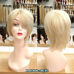 Ankara Kızılay Fiber Sentetik Peruk Kısa Açık Küllü Platin Renk Ebru Model