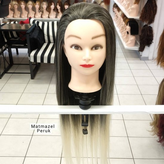 Eğitim Mankeni Fiber Sentetik Koyu Kumral Platin Ombre 65 Cm