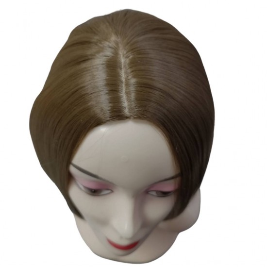 Ankara Kızılay Kaliteli Fiber Sentetik Peruk Açık Kumral Kısa Küt