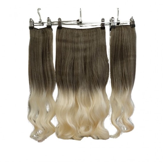 Yarımay Postiş Ankara 3'lü Set 1 Adet Yarımay 2 Adet Yan Çıtçıt Küllü Kumral Platin Ombre