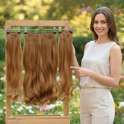 Yarımay Postiş Ankara 3'lü Set 1 Adet Yarımay 2 Adet Yan Çıtçıt Kumral Karamel Ombre