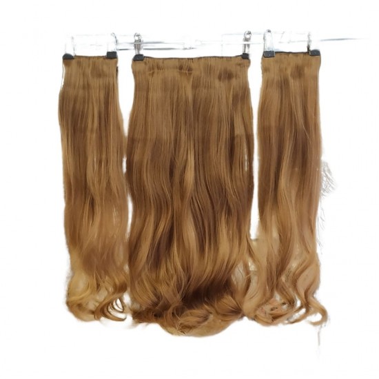 Yarımay Postiş Ankara 3'lü Set 1 Adet Yarımay 2 Adet Yan Çıtçıt Kumral Karamel Ombre