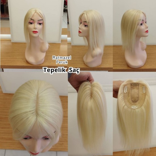 Doğal Tül Tepelik Tepe Kısmı İpek Taban Platin Renk