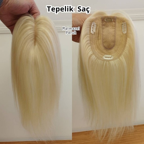 Doğal Tül Tepelik Tepe Kısmı İpek Taban Platin Renk