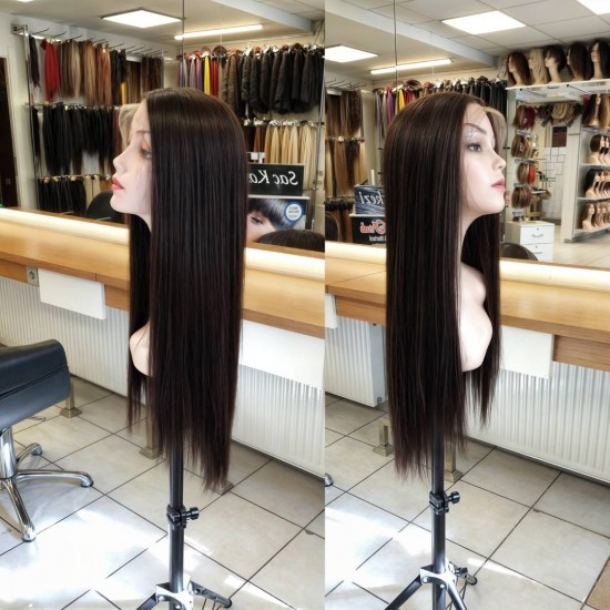 Tül Peruk Fiber Sentetik Koyu Kumral Renk Ankara Peruk Mağazası