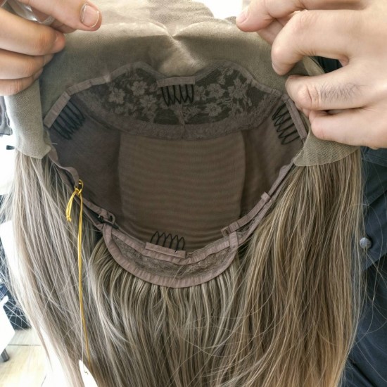 Tül Peruk Fiber Sentetik Fındık Kabuğu Bebek Sarısı Ombre Renk Ankara Peruk Mağazası