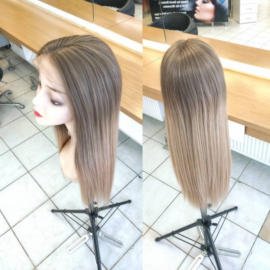 Tül Peruk Fiber Sentetik Fındık Kabuğu Bebek Sarısı Ombre Renk Ankara Peruk Mağazası