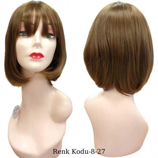 Ankara Kızılay Ucuz Fiber Sentetik Peruk Kısa Küt Model Açık Küllü Kumral