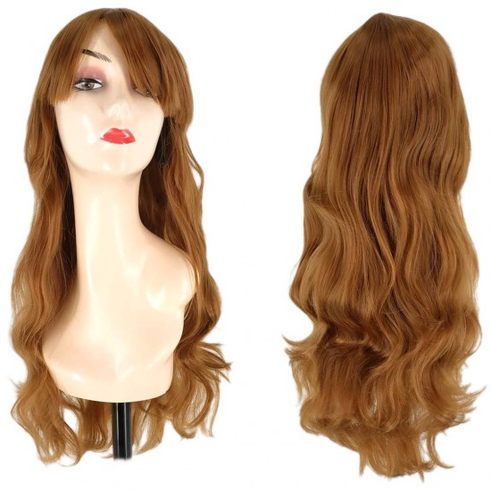 Ankara Kızılay En Ucuz Fiber Sentetik Peruk Uzun Dalgalı Bakır Karamel