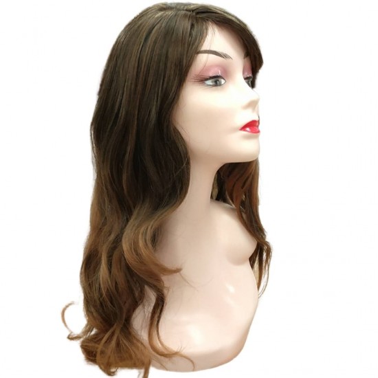 Ankara Kızılay Ucuz Fiber Sentetik Peruk Dalgalı Uzun Koyu Kumral Ombre