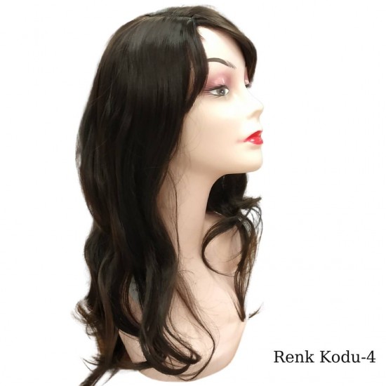 Ankara Kızılay Ucuz Fiber Sentetik Peruk Dalgalı Uzun Koyu Kestane