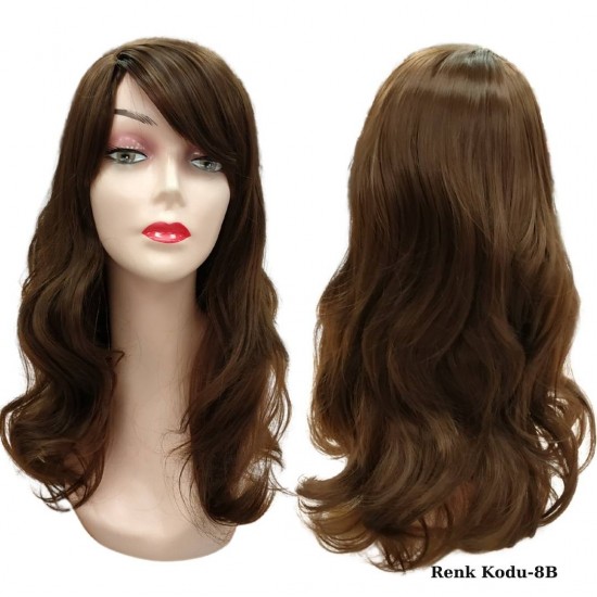 Ankara Kızılay Ucuz Fiber Sentetik Peruk Dalgalı Uzun Çikolata Kahve