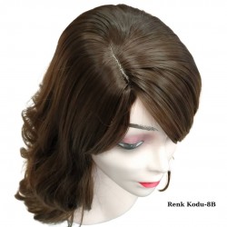 Ankara Kızılay Ucuz Fiber Sentetik Peruk Dalgalı Uzun Çikolata Kahve