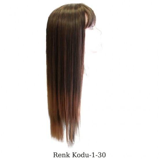 Ankara Kızılay En Ucuz Fiber Sentetik Peruk Düz Uzun Koyu Kumral Ombre