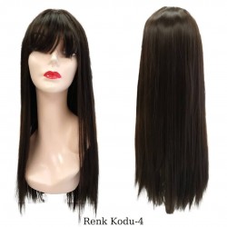 Ankara Kızılay En Ucuz Fiber Sentetik Peruk Düz Uzun Kestane