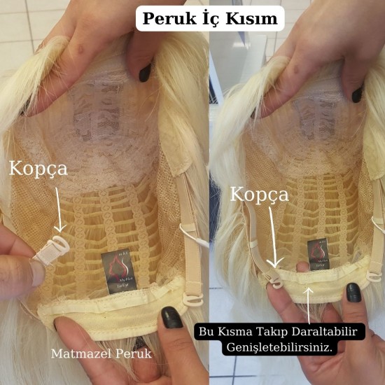 Ankara Kızılay En Ucuz Fiber Sentetik Peruk Uzun Açık Platin Renk