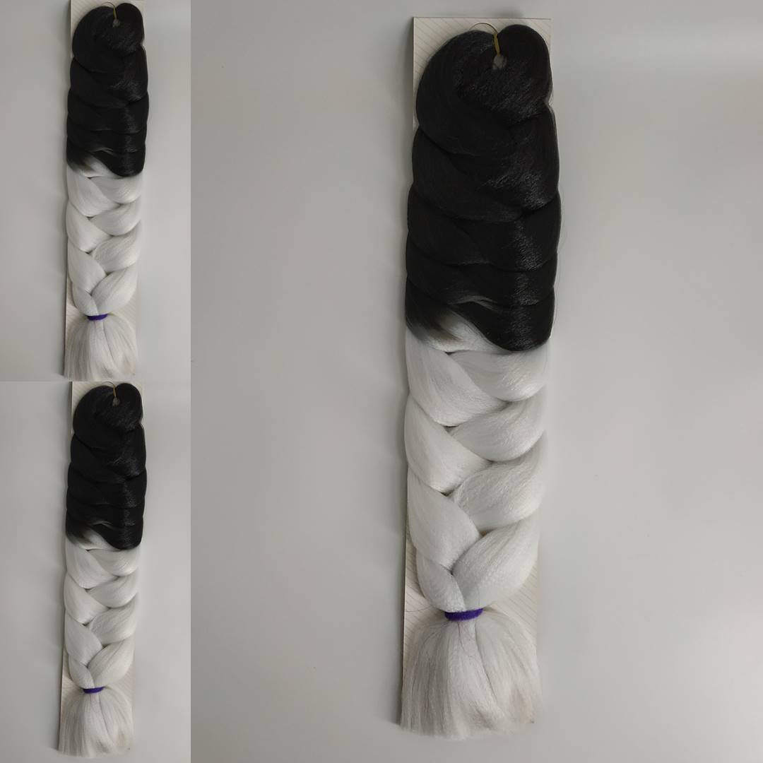 afrika örgüsü saç siyah beyaz ombre 165 gramlık renk kodu -2-19