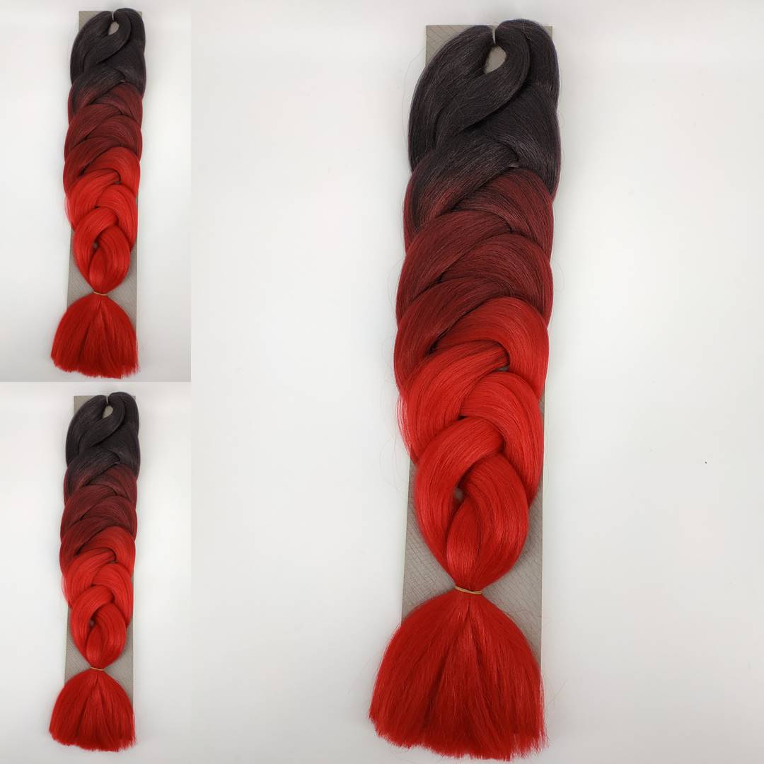 afrika örgüsü saç siyah kızıl açık ombre 165 gramlık renk kodu -3-1